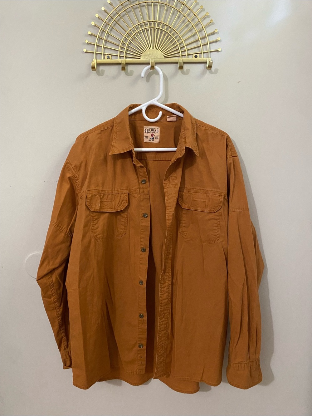 RedHead Men's Lightweight Shirt Jacket in Rust Orange